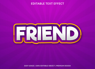 friend text effect template with bold style use for business brand and logo