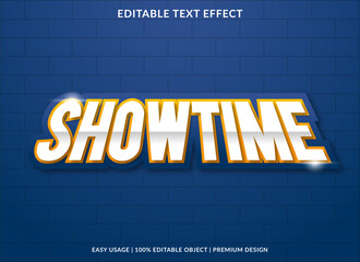 showtime text effect template with bold style use for business brand and logo