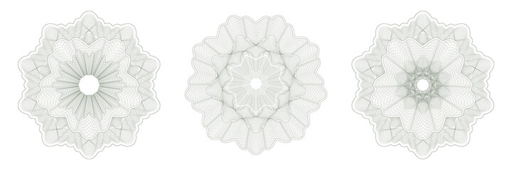 Design elements. Guilloche elements for make diploma or certificate.