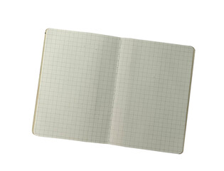 The unfolded notebook with a concave pattern lies crookedly