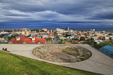 The panoramic view on Punta Arenas, Patagonia, Chile
