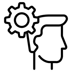 Avatar with gear, icon of manager