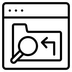 Folder under magnifying glass, search folder icon