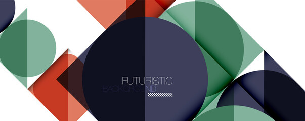 Obraz premium Simple circles and triangles abstract background. Vector illustration for covers, banners, flyers and posters and other designs