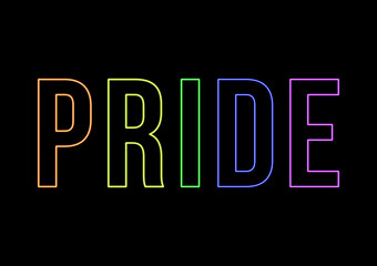 Neon pride day text