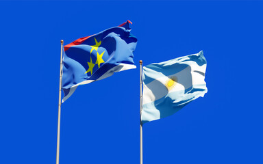 Flags of Vojvodina and Argentina.