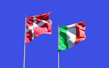 Flags of Italy and Denmark.