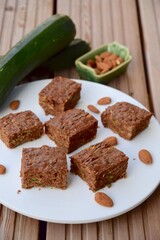 Gluten free almond chocolate zucchini brownies