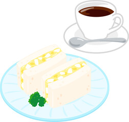 卵サンドとコーヒー