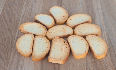 Sweet crackers on wooden background. Selective focus