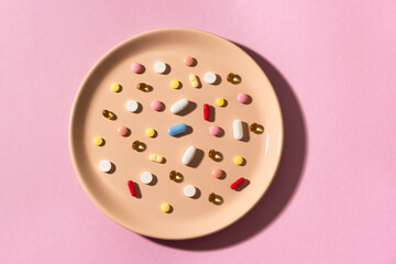 Pills on plate