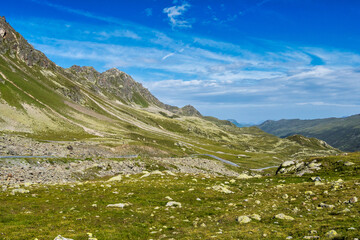 Beautiful view from Fluela Pass near Davos - Grisons, Switzerland