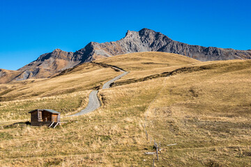 Obraz premium Col de la Madeleine at 2000 m altitude, Rhone alps, France