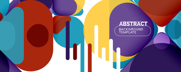 Modern geometric round shapes and dynamic lines, abstract background. Vector illustration for placards, brochures, posters and banners