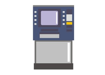 Ticket machine ATM. Simple flat illustration.