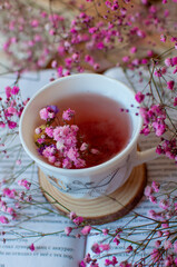 book and flowers, spring mood