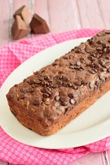 Homemade Zucchini Chocolate Cake with Chocolate Chips 
