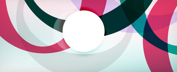 Obraz premium Ring geometric shapes, o letter repetition wallpaper. Abstract background for business or technology presentations, internet posters or web brochure covers