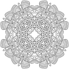 Simple Mandala Shape for Coloring. Vector Mandala. Circular. Flower. Oriental. Coloring Book Page. Outline.
