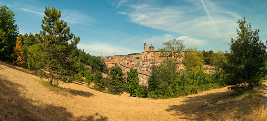view of medieval castle in Urbino, Marche, Italy.