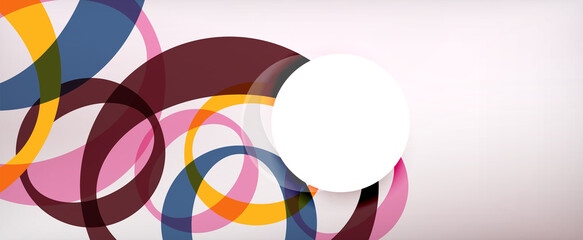 Ring geometric shapes, o letter repetition wallpaper. Abstract background for business or technology presentations, internet posters or web brochure covers