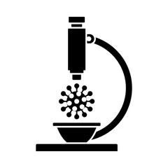 Research Coronavirus By Microscope Icon