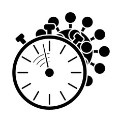 Coronavirus Molecule Under Stopwatch Icon