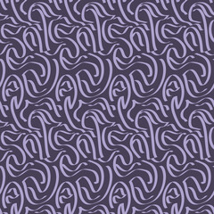Fototapeta premium Seamless Vector Abstract pattern ornament in Arabic and Japanese stile like calligraphy. Endless texture for print, Textile, wrapping, wallpaper, website, Banner. Purple.
