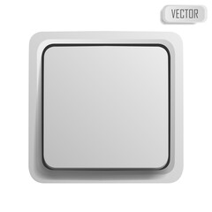 Wall switch button realistic vector illustration isolated on white background