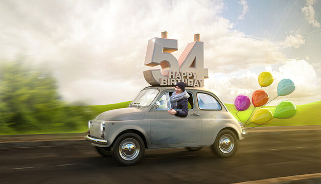 Geburtstagsauto Happy Birthday 54