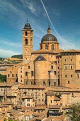 view of medieval castle in Urbino, Marche, Italy.