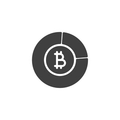 Bitcoin diagram vector icon. filled flat sign for mobile concept and web design. Bitcoin chart glyph icon. Symbol, logo illustration. Vector graphics