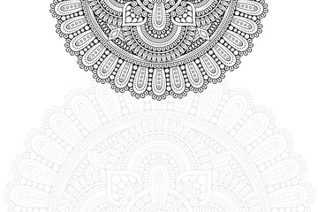 Ethnic floral mandalas, doodle background circles