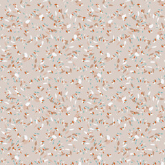 Obraz premium Leaves and petals seamless vector pattern. Surface print design for fabrics, stationery, scrapbook paper, gift wrap, textiles, backgrounds, and packaging.