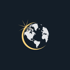 Globe sunshine logo illustration monogram 