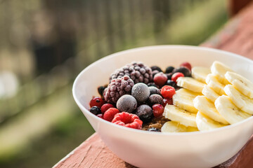 Healthy Breakfast Fruits with Oat
