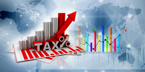 3d rendering Stock market online business concept. business Graph 