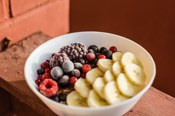 Healthy Breakfast Fruits with Oat