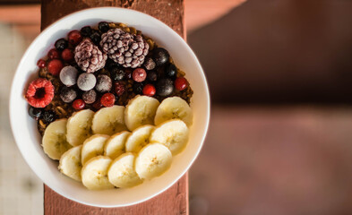 Healthy Breakfast Fruits with Oat