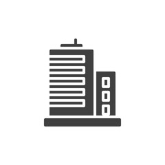 Office building vector icon. filled flat sign for mobile concept and web design. Skyscraper building glyph icon. Symbol, logo illustration. Vector graphics