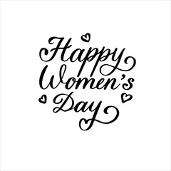 Happy Women's Day Lettering typography poster, print. postcard, design vector illustration