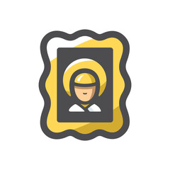 Holy image Divine Face Vector icon Cartoon illustration