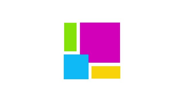 colored square shape graphic animation