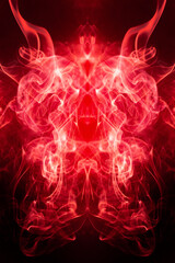 Red smoke motion on black background.