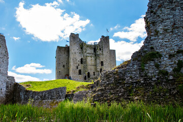 A panoramic view of Trim castle in County Meath on the River Boyne, Ireland. It is the largest...
