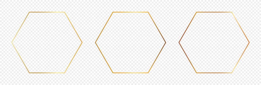 Gold Glowing Hexagon Frame