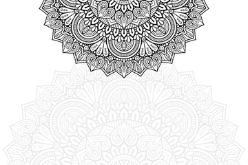 Ethnic floral mandalas, doodle background circles