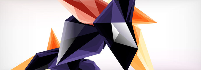 Vector 3d triangles and pyramids abstract background for business or technology presentations, internet posters or web brochure covers