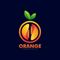 Vector Logo Illustration Orange Gradient Colorful Style.