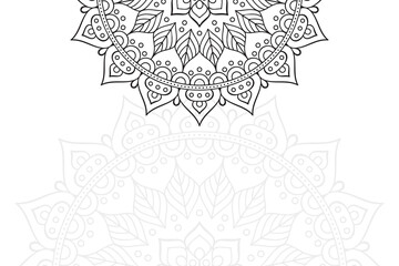 Ethnic floral mandalas, doodle background circles